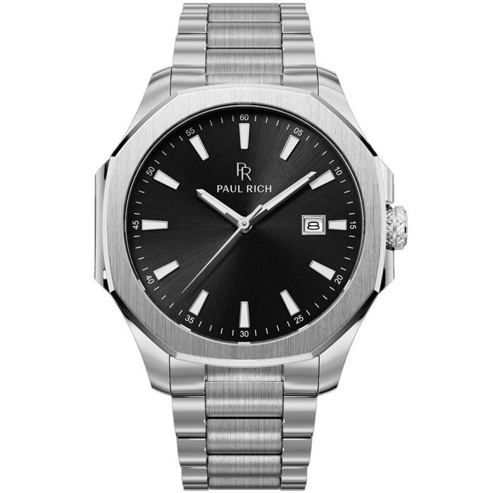 Paul Rich PR-46696 Montre homme Mercer Astor Silver Black 40 5 mm 5 ATM