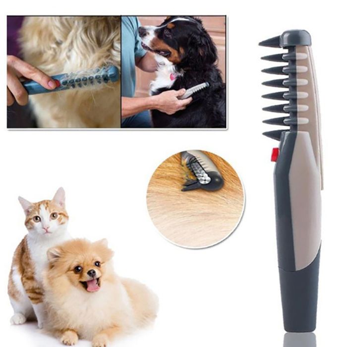 1 Peigne électrique dents arrondies poignée ergonomique pour chiens et chats .