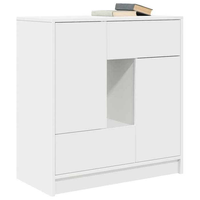 Meuble Rangement - HAOSHOP - Buffet avec tiroirs et portes blanc 70 5x34x74 5 cm&01_38946