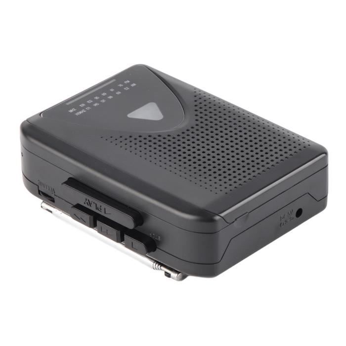Lecteur de cassettes - ASHATA - Portable - Radio AM/FM - Haut-parleurs intégrés - Prise jack 35 mm