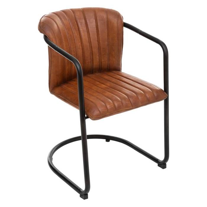 Atmosphera Rocking Chair en Cuir Marron