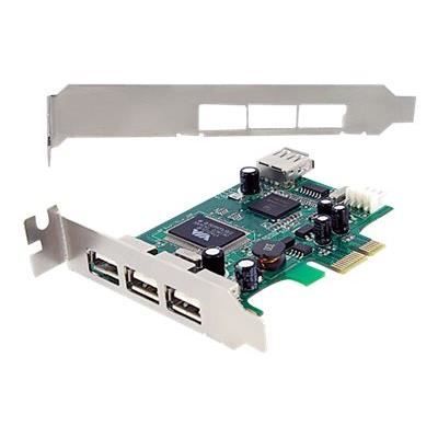 Carte contrôleur PCIe à 4 ports USB 2.0 - Adaptateur PCI-E USB - 3x USB A externe - 1x USB A interne - PEXUSB4DP