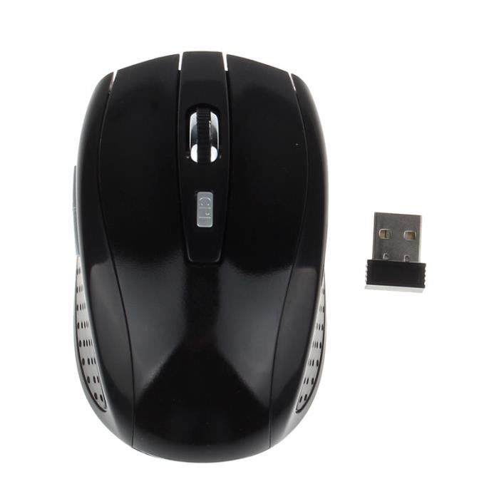  Portable Souris 2.4G souris optique sans fil pour ordinateur portable PC Gamer noir
