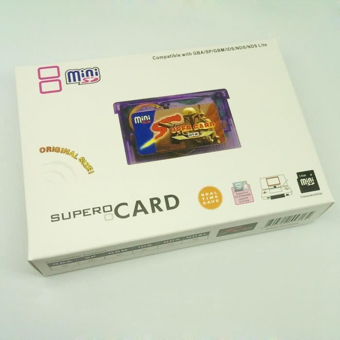 Mini SD Supercard carte flash cartouche d'adaptateur pour GBA / SP