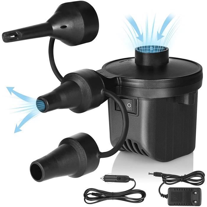 Pompe Électrique 2 En 1 Gonfleur/Dégonfleur - Pour Matelas Gonflable, Piscine, Avec 3 Buses Et Alimentation Voiture/Maison
