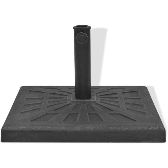 VIDAXL Socle De Parasol Noir 44x44x32 Cm Fonte Pas Cher