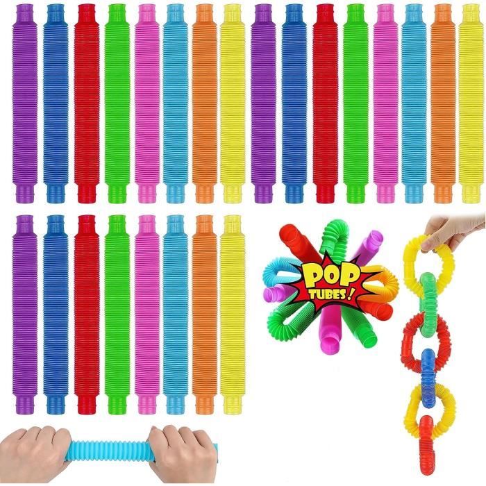 6 Pack Tubes Sensoriels Pull & Pop Colorés - Jouet Construction Et Créativité Pour Enfants Et Adultes