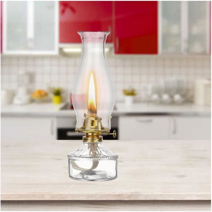 Verre Pigeon pour lampe à pétrole, verre clair translucide, haut. 90mm