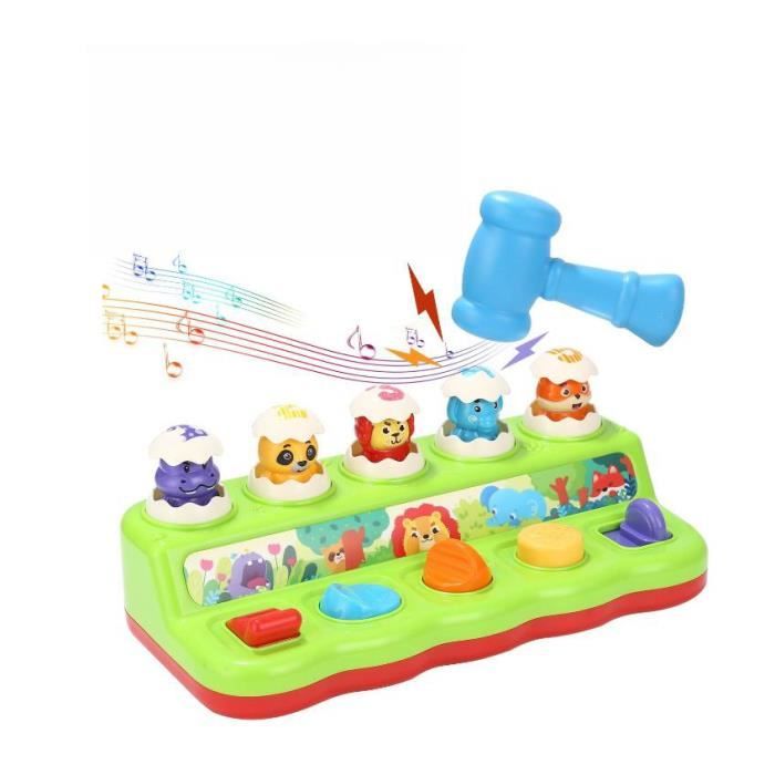 PLATEAU TAP TAP JEU A MARTELER JEU A MARTEAU Jouet pour Bebe 1 an Jouet Pop up Jouet avec Musique et Lumieres Enfant 1 2 3 4 Ans Cdiscount Jeux Jouets