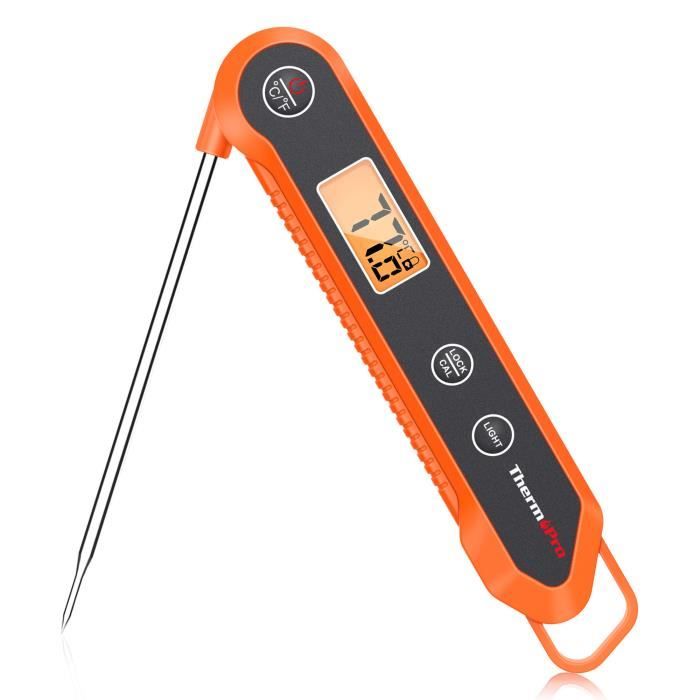 Thermomètre Cuisine ThermoPro TP03 - Sonde 10 Cm - Rétroéclairage - Aimant - Pour Viande, BBQ