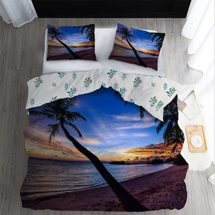 Fille Housse De Couette 240X260 Cm Voie Lactée, Ciel Étoilé, Paysage - Parure De Lit 1/2 Personne En Microfibre 3 Pièces Avec Fermeture Éclair, Housse