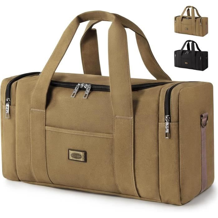 Sac De Voyage Vintage Sac De Voyage En Cuir Et Toile Sac Weekend