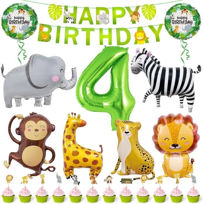 Décoration Anniversaire Jungle - Lot De 9 Animaux En Nid D'abeille 3D - Safari, Baby Shower - 2
