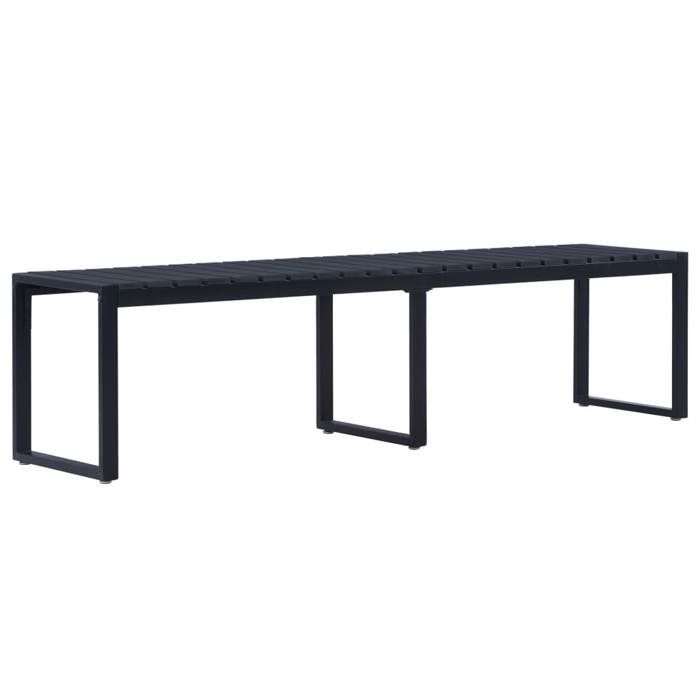 Banc de jardin meuble de patio dextérieur terrasse 180 cm panneau ps noir 02_0011276
