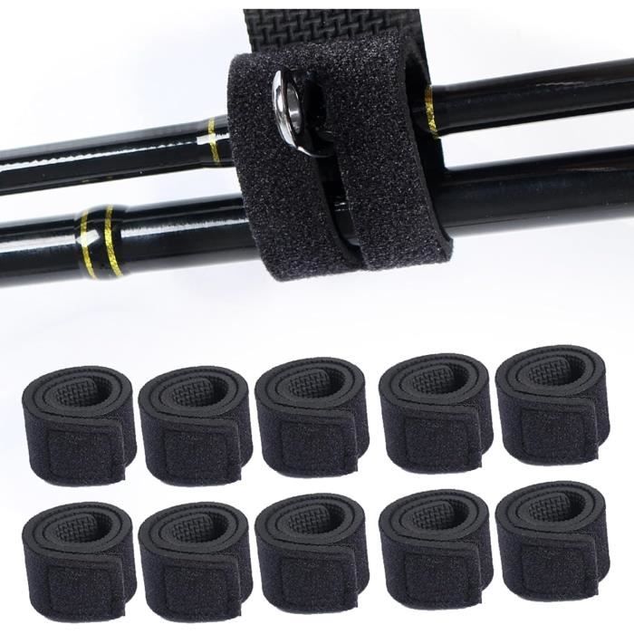 XUKZIMA Lot De 6 Sangles De Canne à Pêche Réglables En Caoutchouc, Protection Pour Canne à Pêche à La Carpe, Fourreau Et Housse Canne A Peche, Support Pour Lancer Peche