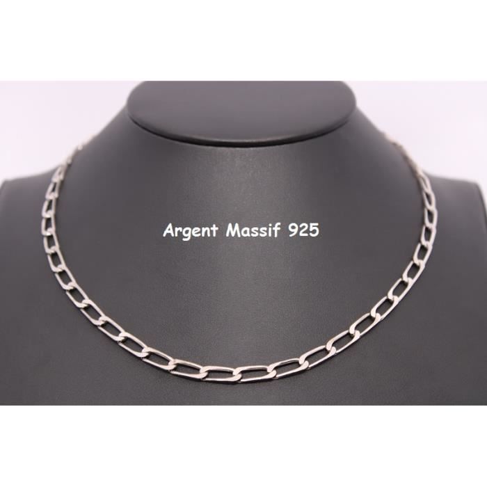 Chaîne De Cou Ancienne En Argent Massif - Maille Cheval - Bon état