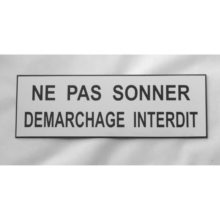 plaque gravee pancarte ne pas sonner demarchage interdit 50 x 150 mm cdiscount bricolage