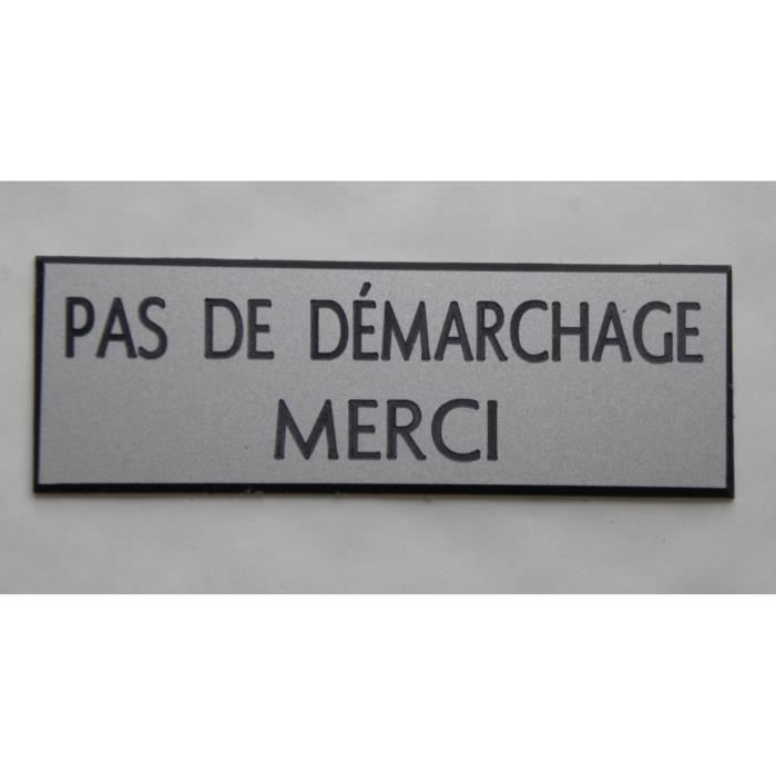 Plaque de boite aux lettres adhésive PAS DE DÉMARCHAGE MERCI