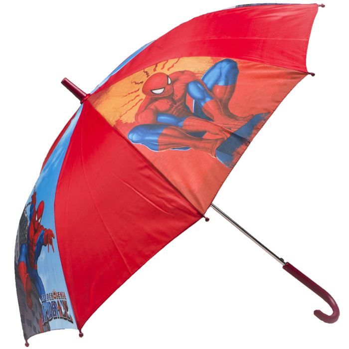 PERLETTI Parapluie Pliant Spider-Man Enfants 7-9 Ans - Parapluie Spiderman Ultra Léger Et Résistant - Petit Parapluie Marvel Homme-Araignée Diamètre 91 Cm