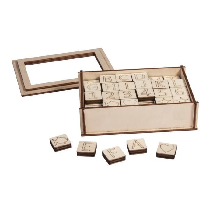 180 Pièces Lettres Et Chiffres En Bois Lisses Avec Plateaux De Rangement - Kit Créatif Pour Loisirs Et Apprentissage