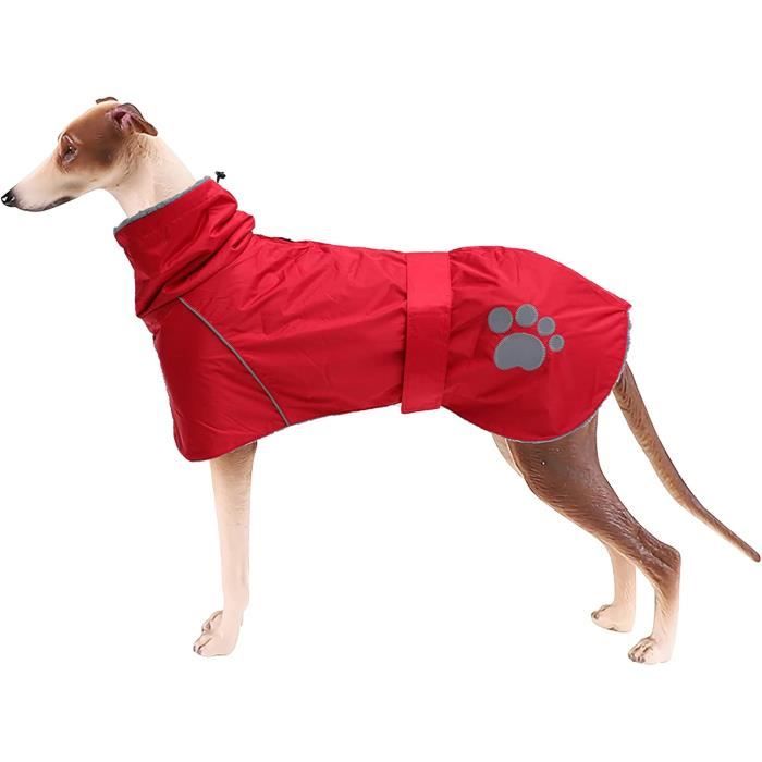 Manteau D Hiver Pour Chien - Imperméable Lévrier Doublure Et Bandes Réglablescoupe-Vent