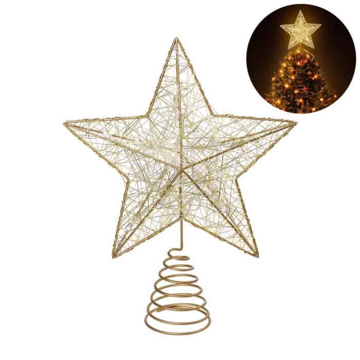 NICEXMAS Arbre de Noël LED Star Tree Topper Décoration sur cime d'arbre