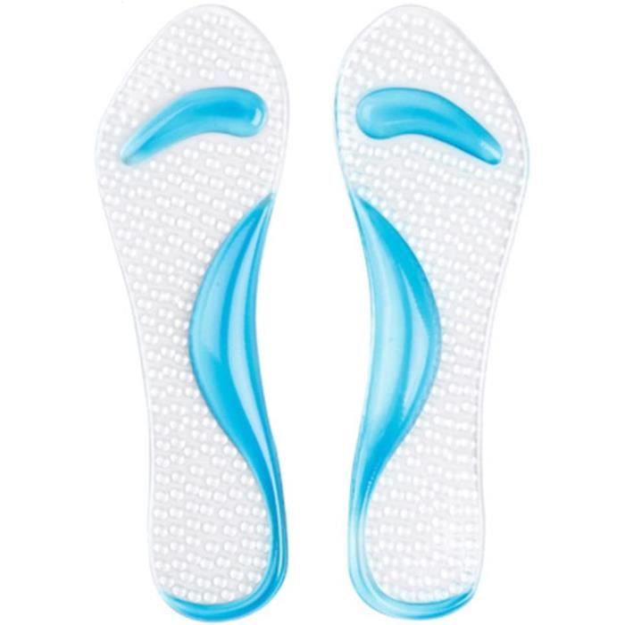Semelles Gel Soutien Voûte Plantaire (2 Paires) – Soulage Pieds Plats & Douleurs – Transparent