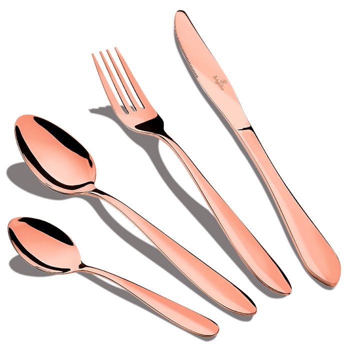 Berlinger Haus Rose Gold Mirror Ménagère Doré 24-piece Acier Inox Finition Polie Set De Couverts 6 Personnes Or Rose Berlinger Haus  Ma 83ca211berl K7r4c  60322762