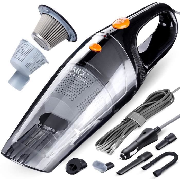 aspirateur voiture dc 12v 110w 5500pa haute puissance aspirateur a main portable avec double filtres hepa en acier inoxydable seche cdiscount electromenager