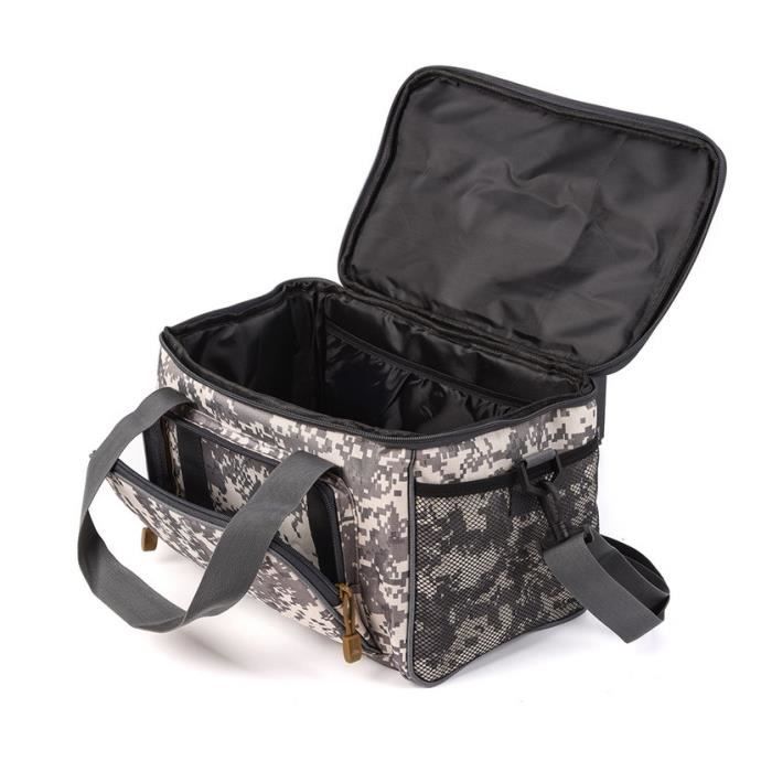 Sac Pêche Étanche Toile Multifonctionnelle en Plein Air Sac de Rangement Matériel de Pêche en Plein Air Camouflage Sac appâts durs