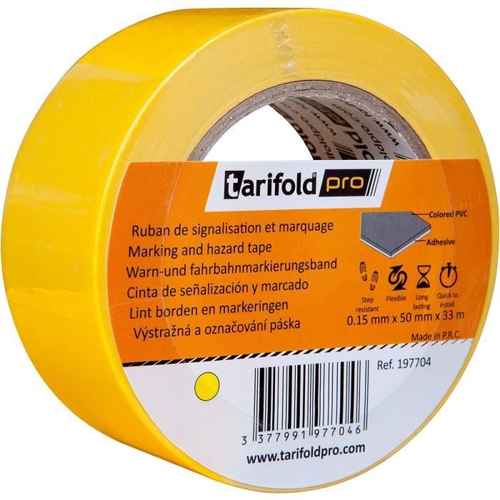 Ruban De Marquage Au Sol Tarifold - PVC 50mm X 33m - Blanc - Pour Entrepôts, Usines - Adhésif Résistant