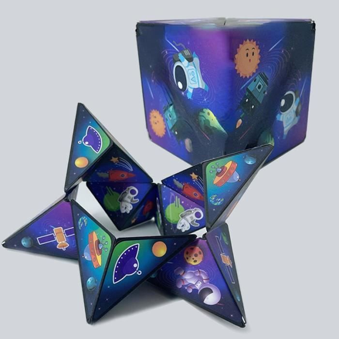 Infinity Cube Magnétique 3D – Anti-Stress Et Puzzle IQ – 55 Mm – Motif Galaxie Bleue – Pour Enfants Dès 8 Ans Et Adultes