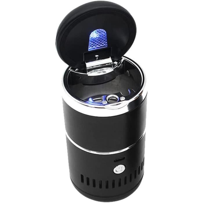Cendrier De Voiture Avec LED Et Couvercle - Sans Fumée 7,7x7,7x7,3cm | Pour Voiture, Bureau, Voyage