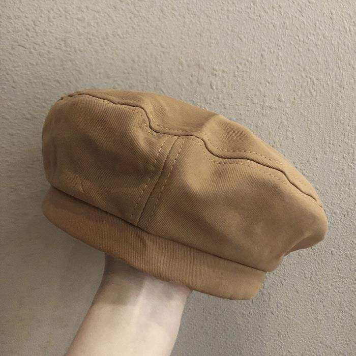 Béret Français En Similicuir Pour Femme - Style Newsboy Classique - Taille Unique Ajustable