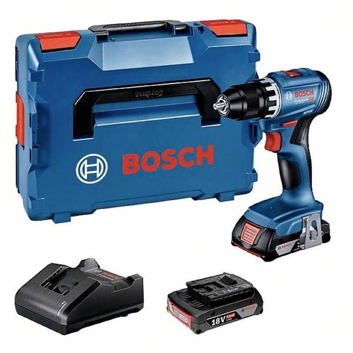 Perceuse-visseuse sans fil Bosch Professional GSR 18V-45 06019K3203 18 V 2.0 Ah Li-Ion + 2 batteries + chargeur + mal