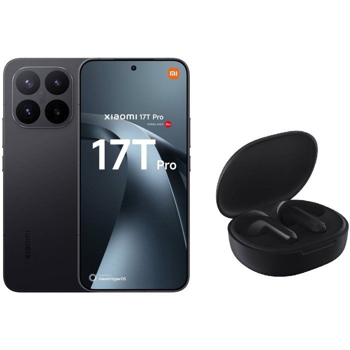 Xiaomi 17T Pro Leica RAM 12Go Stockage 512Go Noir Version Française + Écouteurs Sans Fil Xiaomi Redmi Buds 4 Lite Noir