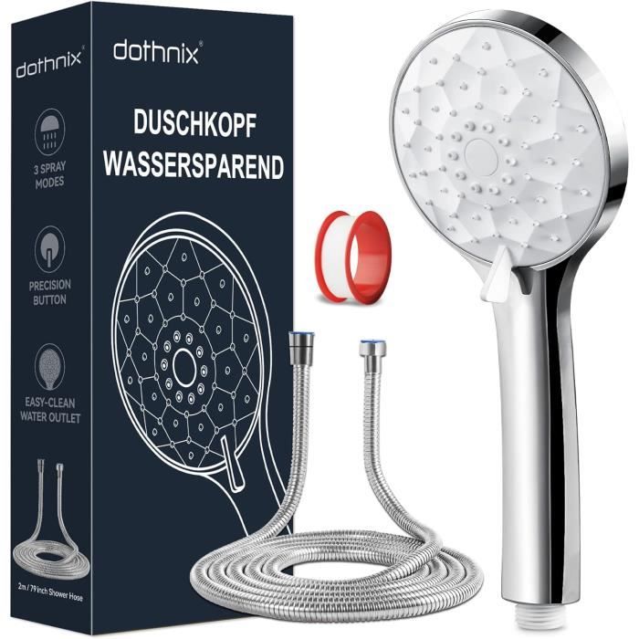 Pomme De Douche Filtrante Ibergrif 125 Mm - 3 Modes (pluie, Massage) - Anti-calcaire Et Chlore - Économie D'eau - 7