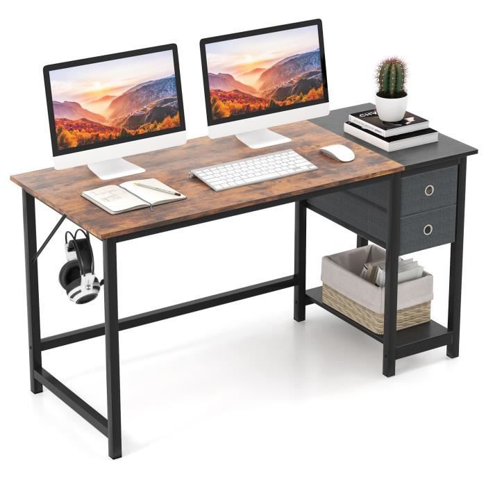 Coleshome Bureau 6 Tiroirs, 120 x 48 cm Bureau Informatique avec