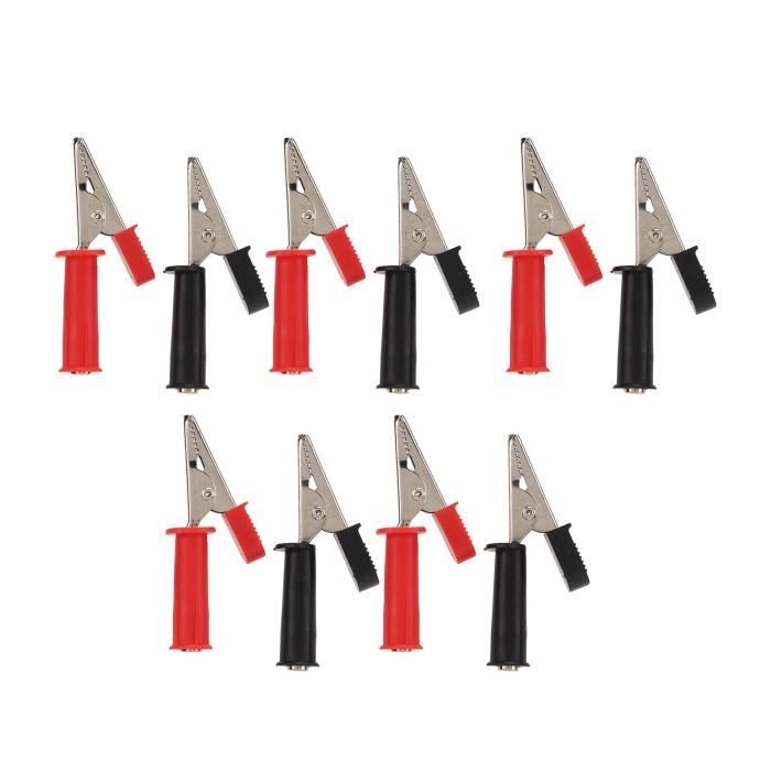 10 Pinces Crocodile - Isolées - Cavalier Mâle/Femelle - Longueur 20 Cm - Pour Arduino, Raspberry Pi
