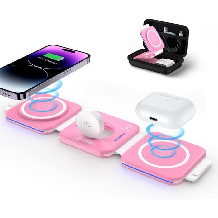 Magsafe Chargeur Induction 3 En 1,Pliable Station De Charge,Sans Fil