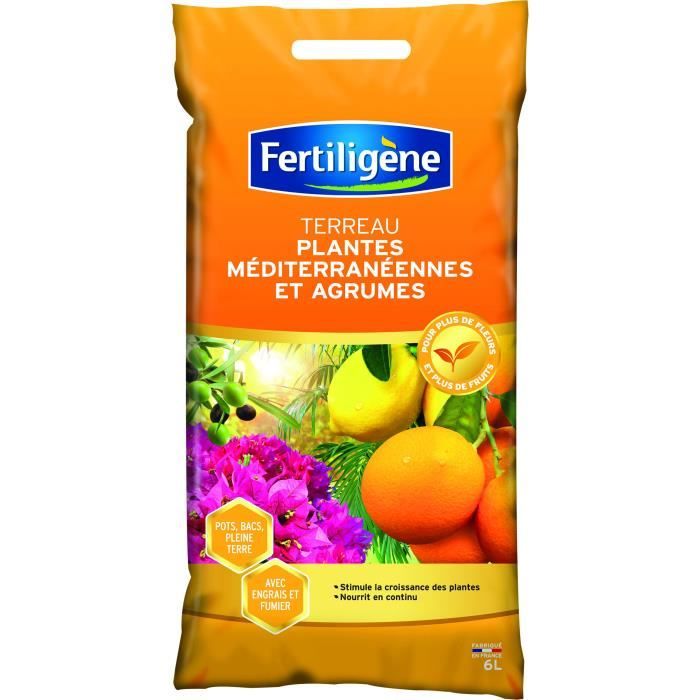 fertiligene terreau agrumes et plantes mediterranneennes 6 l cdiscount jardin