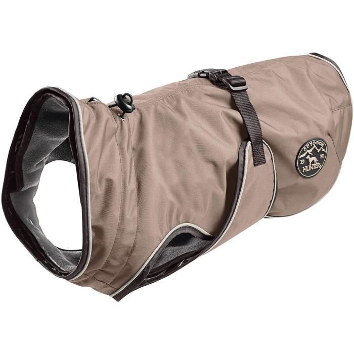 HUNTER Uppsala — Manteau imperméable pour chien Taupe 80 cm doublure polaire réglable HUNTER Uppsala — Manteau imperméable pour chien Taupe 80 cm doublure polaire réglable