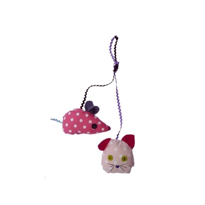 Mobile Hochet Bebe Chat Et Souris A Suspendre E Rose Achat Vente Mobile Cdiscount