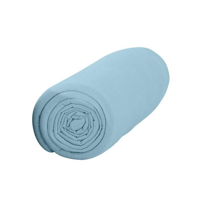 Drap housse - LA MAISON DAMELIE - Portofino Blue - 140x190 cm - 100% Coton - 57 fils/cm² Drap housse - LA MAISON DAMELIE - Portofino Blue - 140x190 cm - 100% Coton - 57 fils/cm²