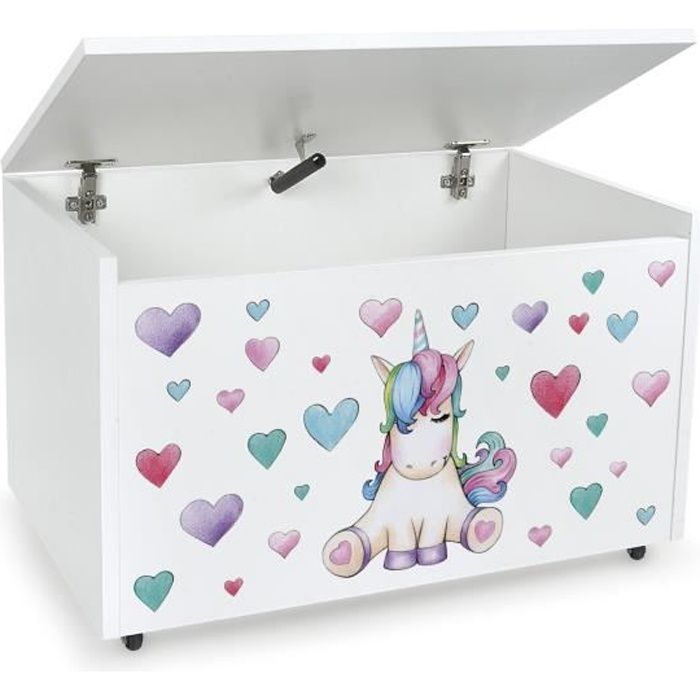 Coffre à Jouets Pinolino Hydda Sur Roulettes - Blanc, Rangement Enfant