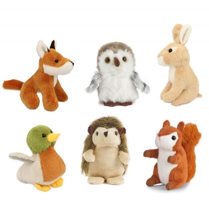 Peluches LIVING NATURE Miniature Buddies Animaux de la foret 6 pieces 9 cm Cdiscount Jeux Jouets
