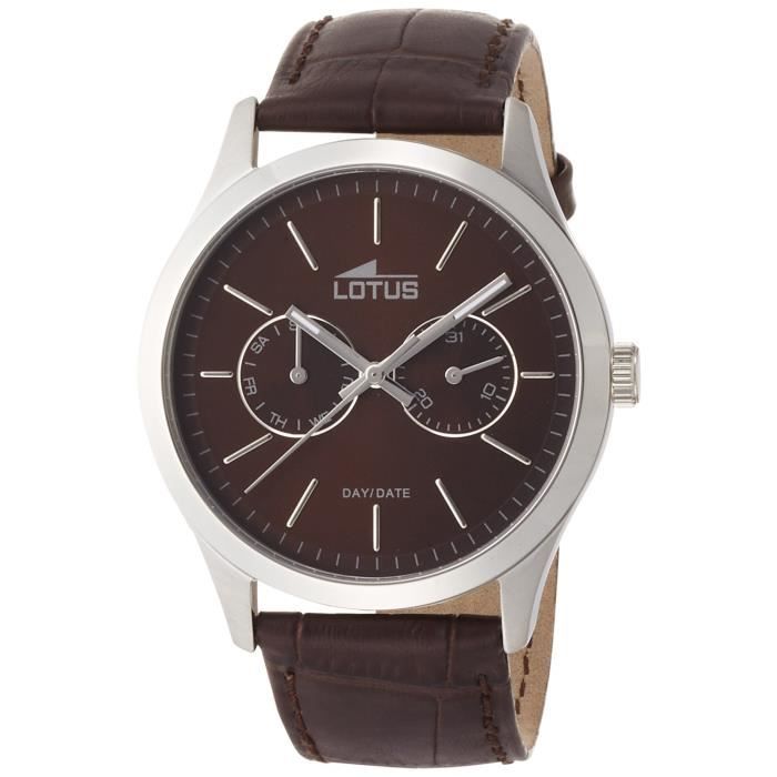 Montre lotus homme best sale bracelet cuir marron