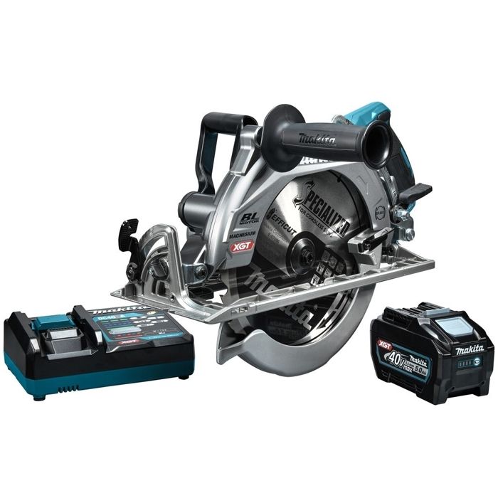 Scie circulaire sans fil 40V XGT à poignée arrière 260 mm MAKITA avec 1 batterie 40V 5Ah chargeur RS002GT101 - vue 8