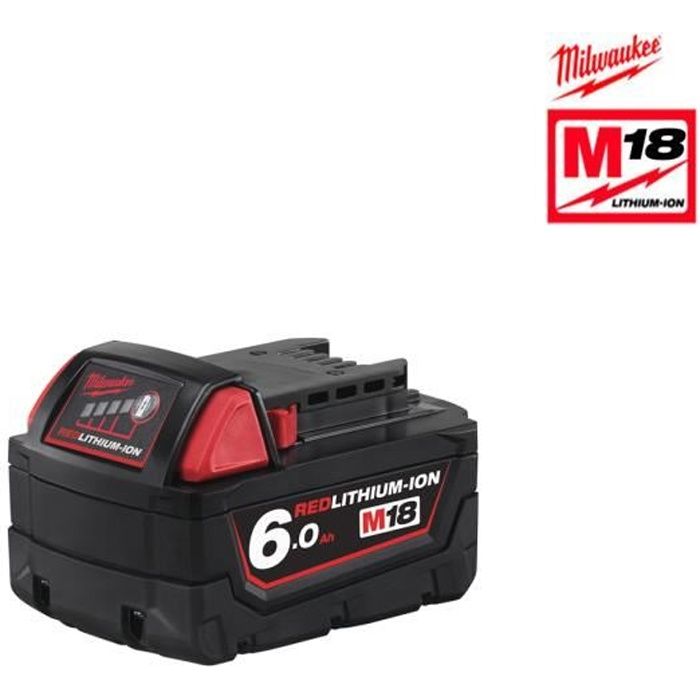 Batterie Milwaukee M18 B6 RedLithium Ion 18V 6.0Ah 4932451244