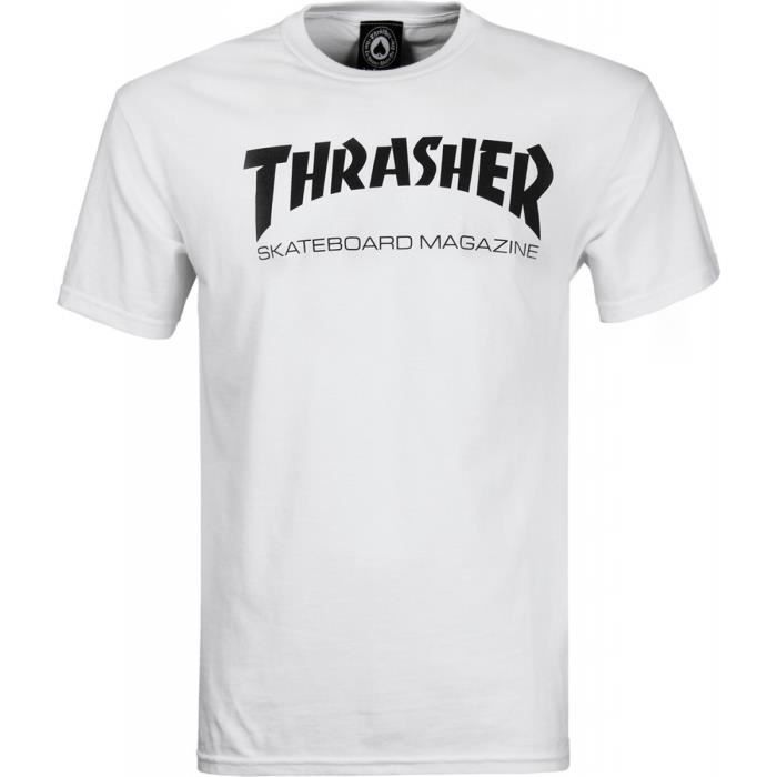 Homme Blanc Blanc Thrasher T-Shirt 